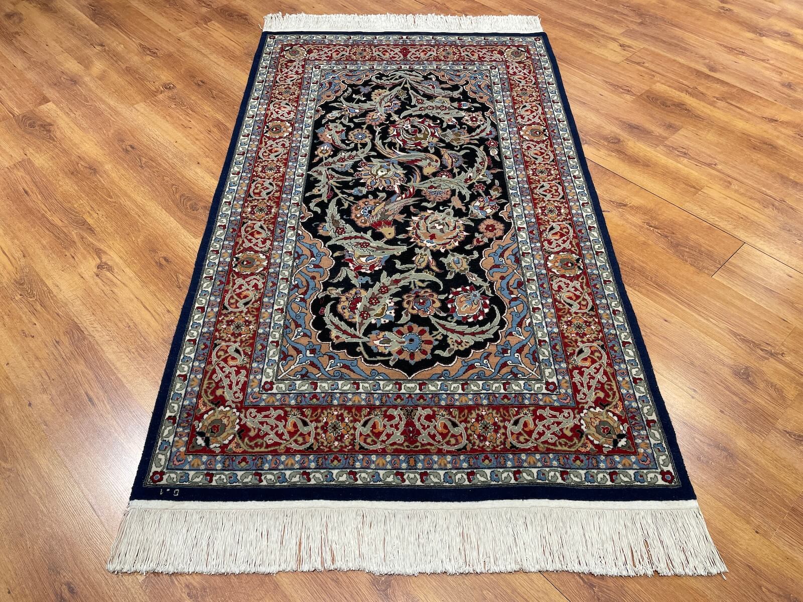 Hereke Mihrapli Black Handwoven Rug – 121X203 by Camel Carpet