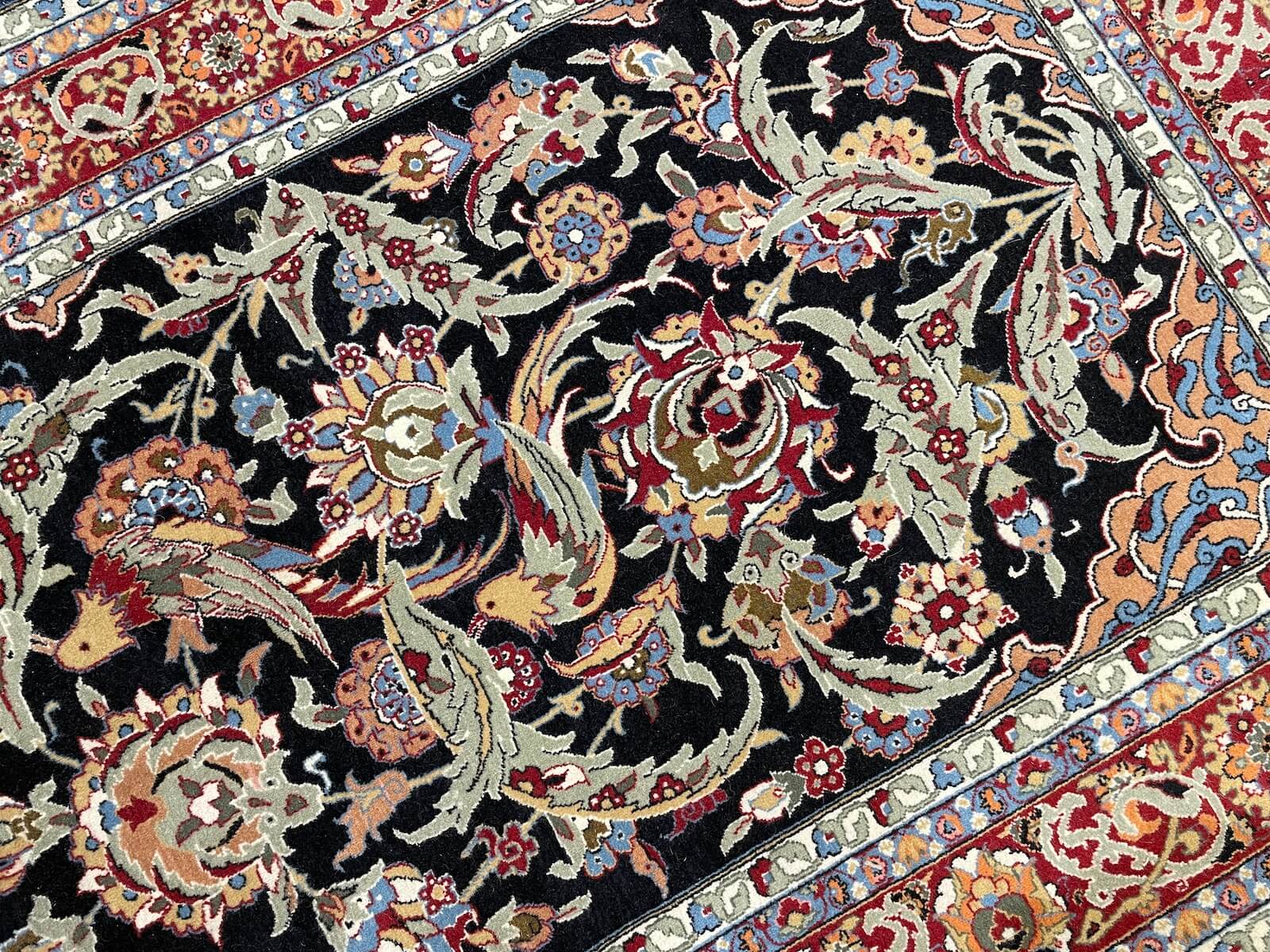 Hereke Mihrapli Black Handwoven Rug – 121X203 by Camel Carpet