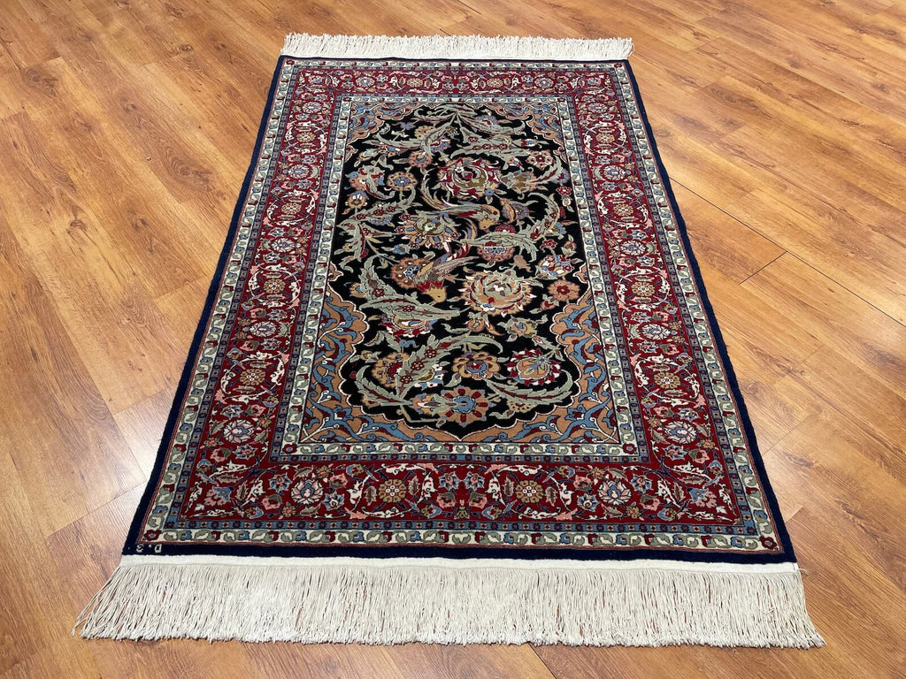 Hereke Mihrapli Black Handwoven Rug – 121X177 by Camel Carpet