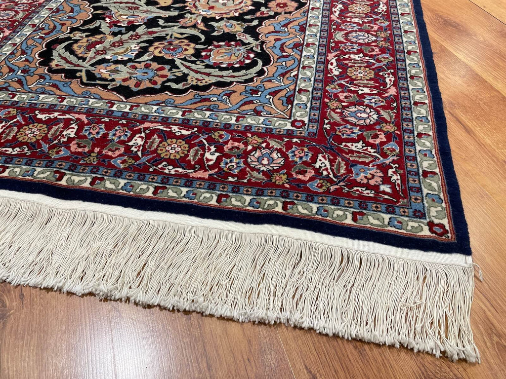 Hereke Mihrapli Black Handwoven Rug – 121X177 by Camel Carpet