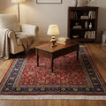 Hereke Scattered Floral Patterned Red Handwoven Rug by Camel Carpet