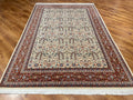 Hereke Yedidagin Cicegi Patterned Cream Handwoven Rug by Camel Carpet