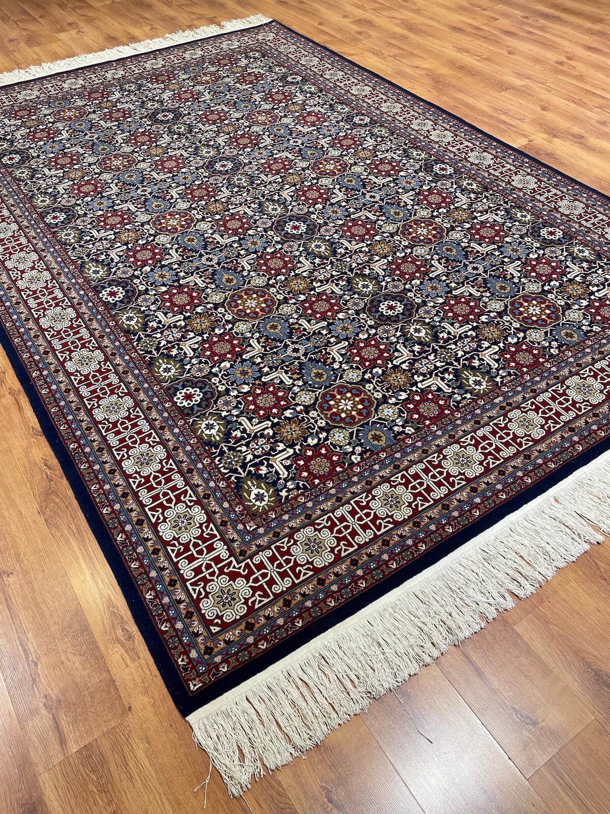 Hereke Kafkas Patterned Navy Handwoven Rug – 227X335 by Camel Carpet
