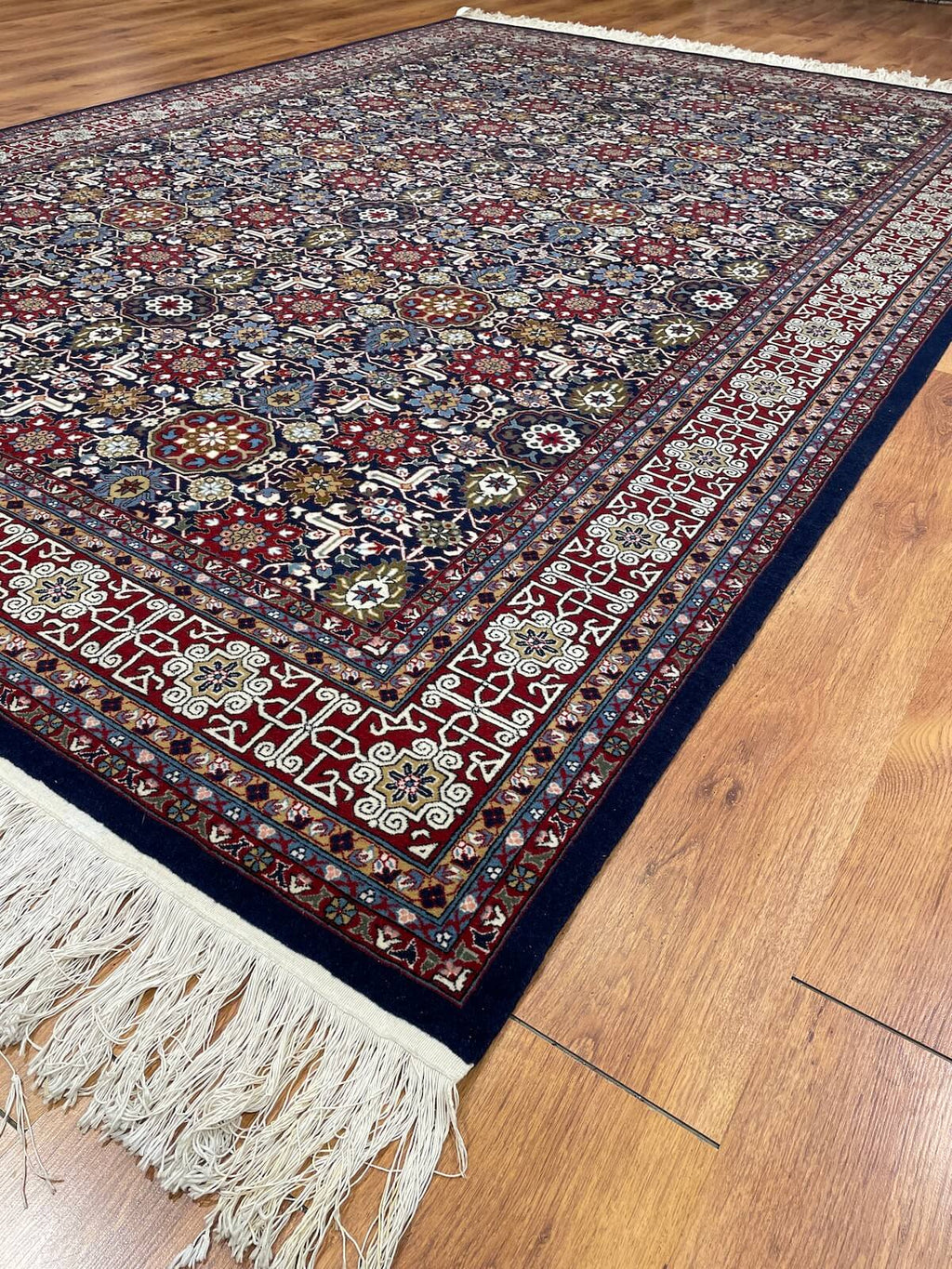 Hereke Kafkas Patterned Navy Handwoven Rug – 227X335 by Camel Carpet