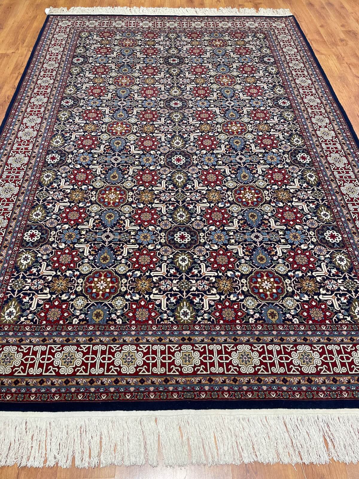 Hereke Kafkas Patterned Navy Handwoven Rug – 227X335 by Camel Carpet