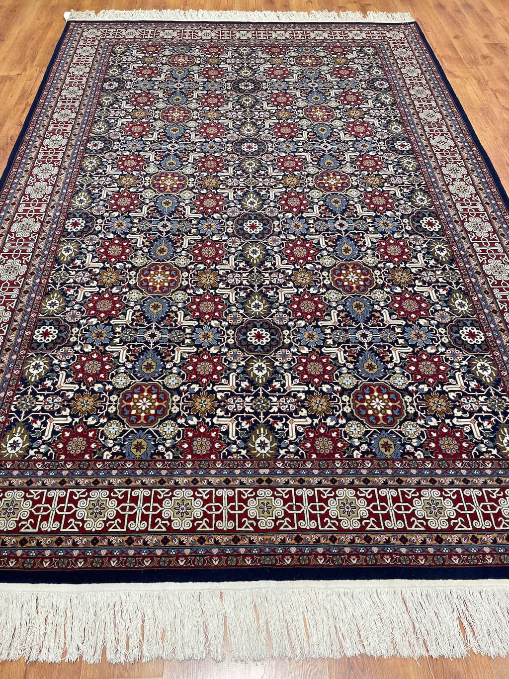 Hereke Kafkas Patterned Navy Handwoven Rug – 227X335 by Camel Carpet