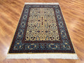 Hereke Yedidagin Cicegi Patterned Cream Handwoven Rug by Camel Carpet