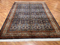 Hereke Yedidagin Cicegi Patterned Navy Handwoven Rug by Camel Carpet