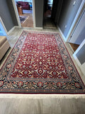 Hereke Polonez Patterned Bordo Handwoven Rug by Camel Carpet