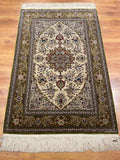 Hereke Pure Silk Madalyon Patterned Handwoven Rug – 101X151 by Camel Carpet