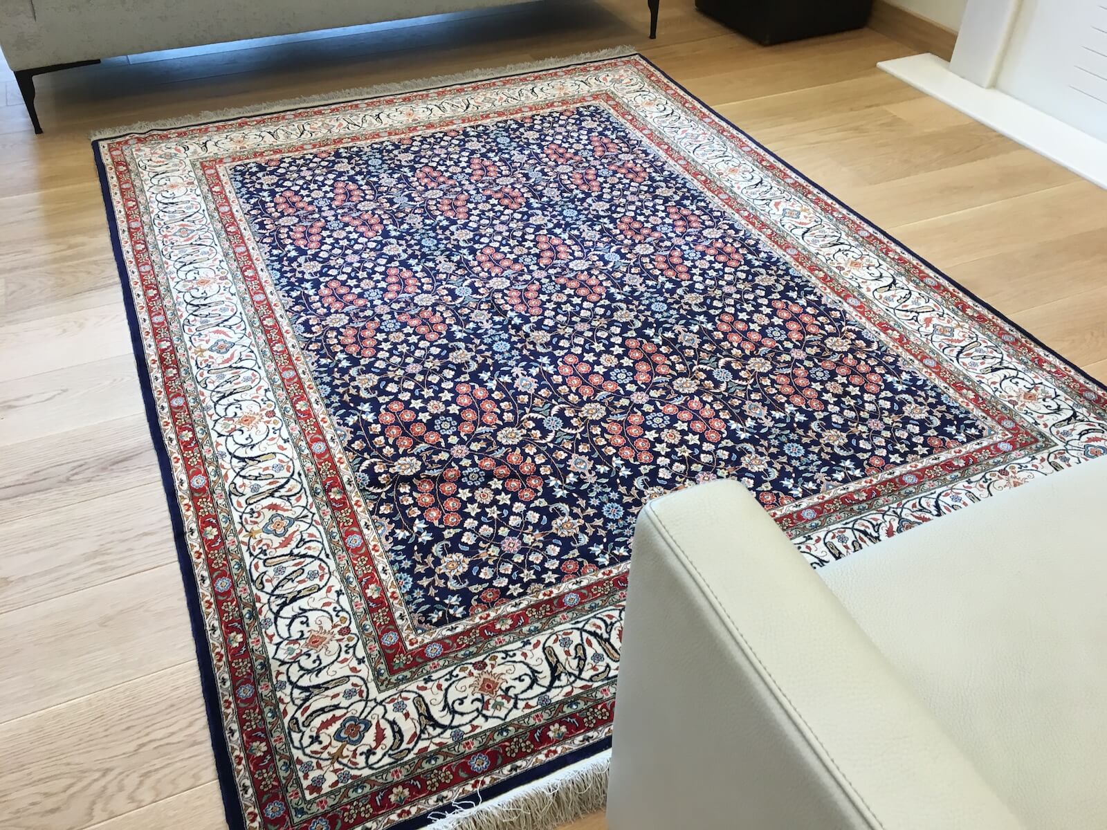 Hereke Pure Silk Seven Mountains Flower Patterned Handwoven Rug – 073542 by Camel Carpet