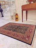 Hereke Pure Silk Seven Mountains Flower Patterned Handwoven Rug by Camel Carpet