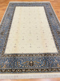 Hurrem Silk-Blend Usak Handwoven Rug – 057618 by Camel Carpet