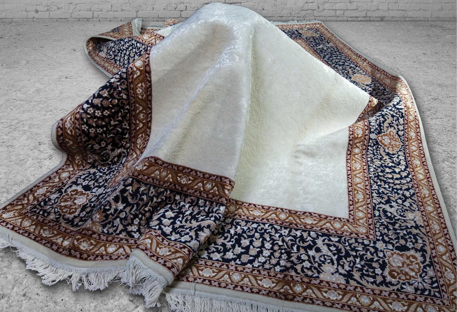 Hurrem Silk-Blend Usak Handwoven Rug – 062188 by Camel Carpet