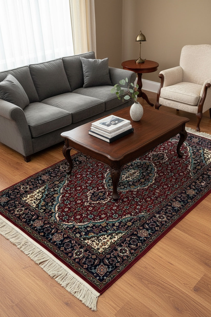 Iran Isfahan Handwoven Rug – 024413 by Camel Carpet