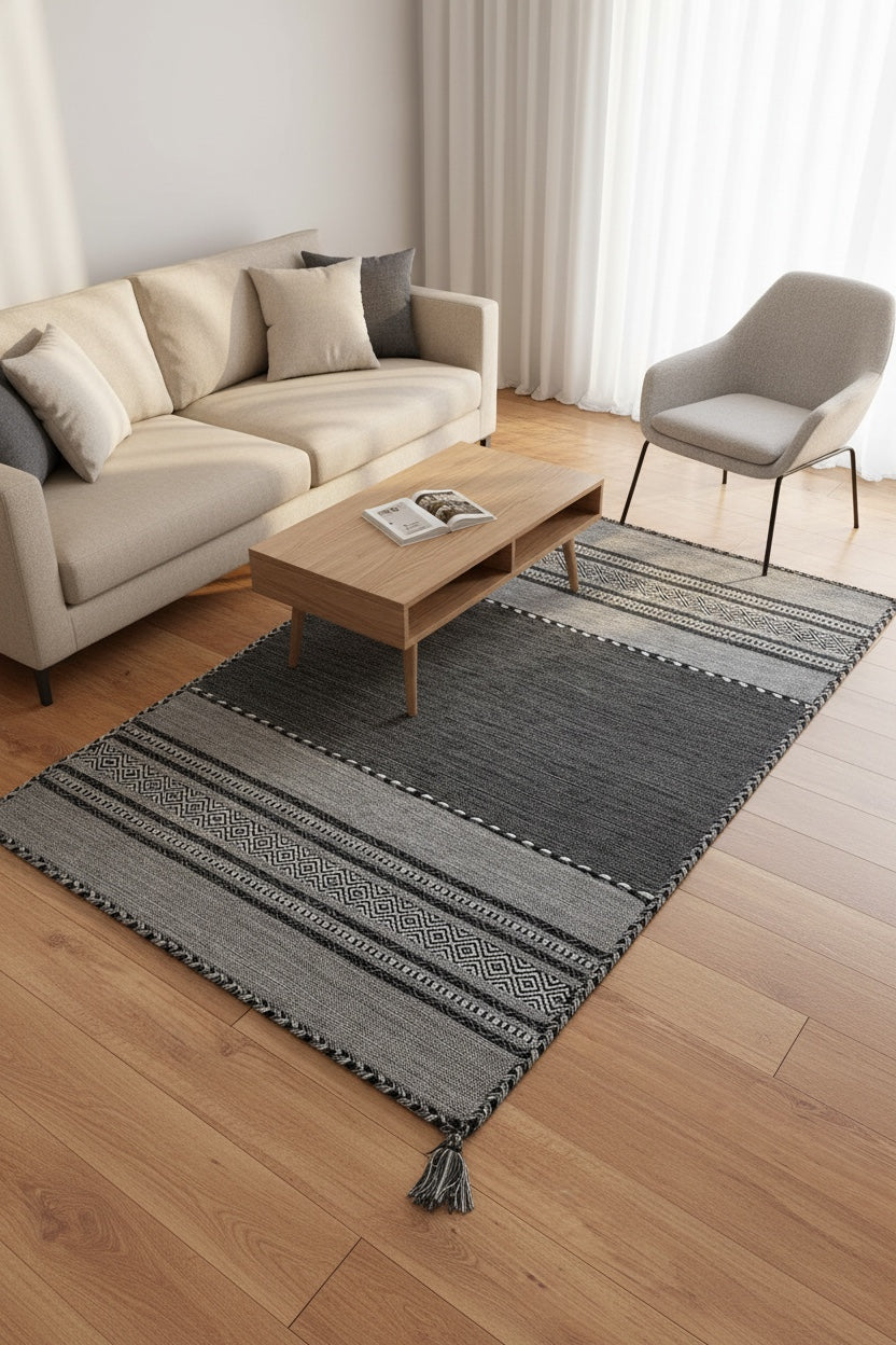 Iskandinav Kilim 01 Gray – 120X180 by Camel Carpet