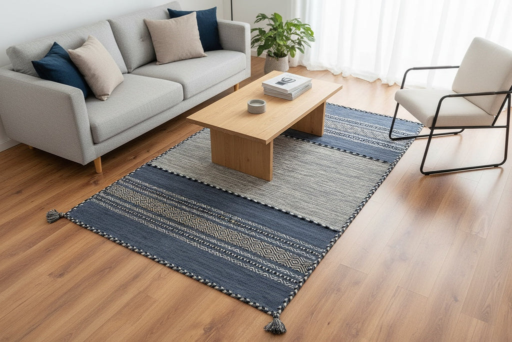 Iskandinav Kilim 01 Blue – 120X180 by Camel Carpet