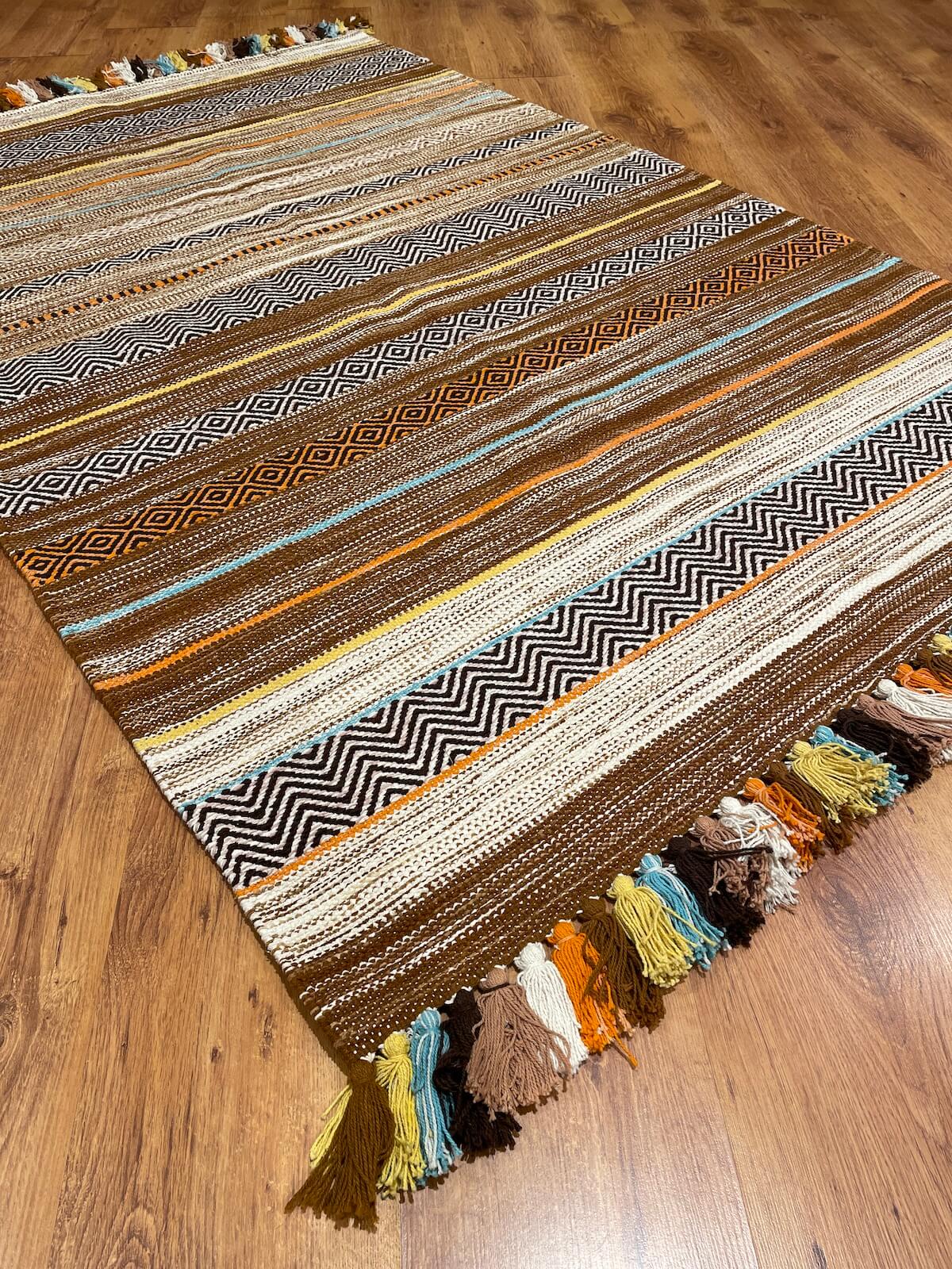 Iskandinav Kilim 02 Fildisi – 120X180 by Camel Carpet