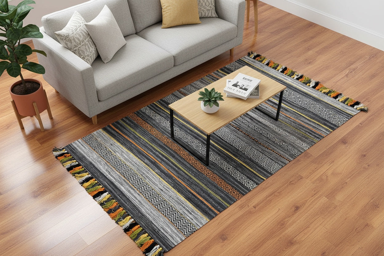 Iskandinav Kilim 02 Gray – 120X180 by Camel Carpet