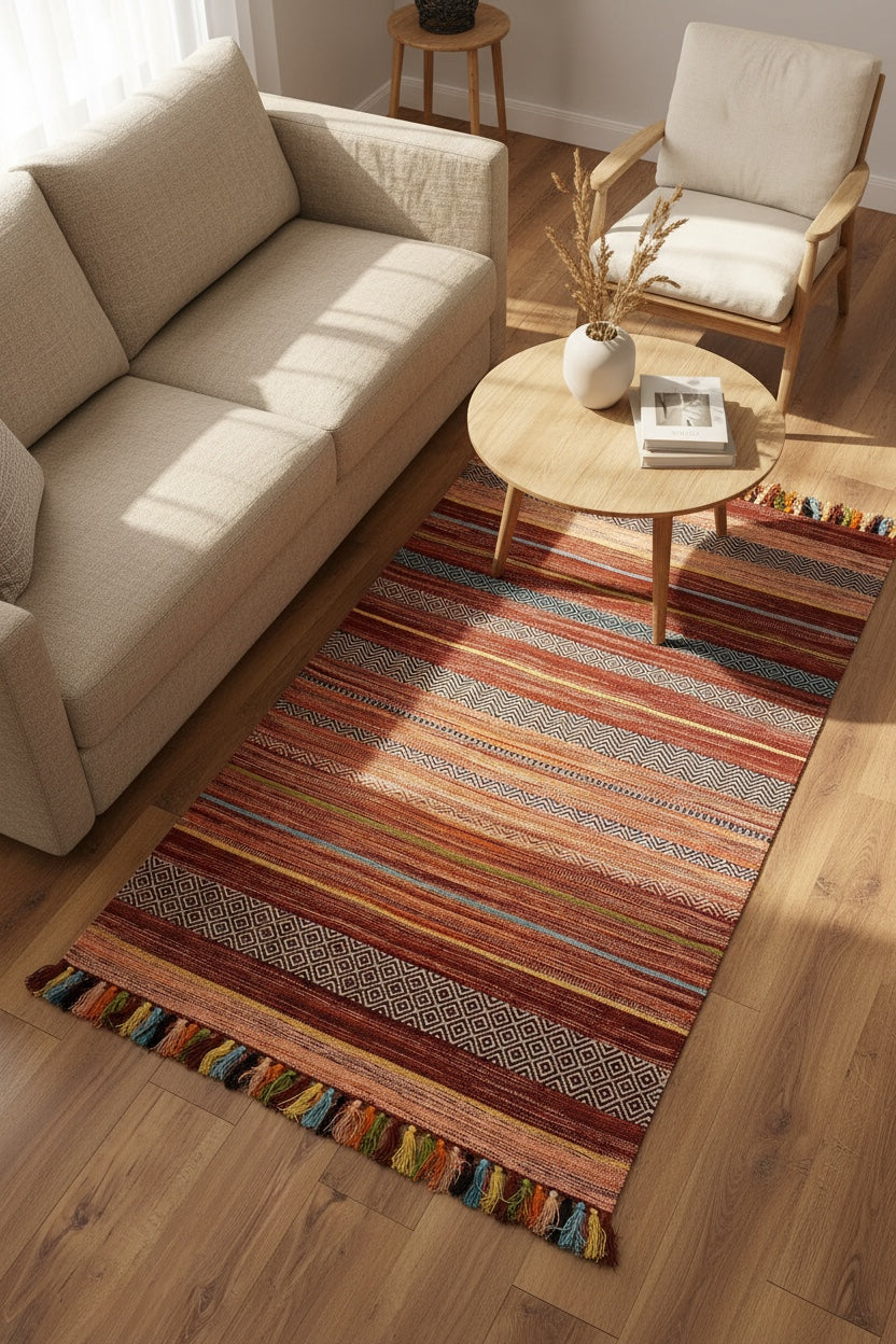 Iskandinav Kilim 02 Kiremit – 120X180 by Camel Carpet