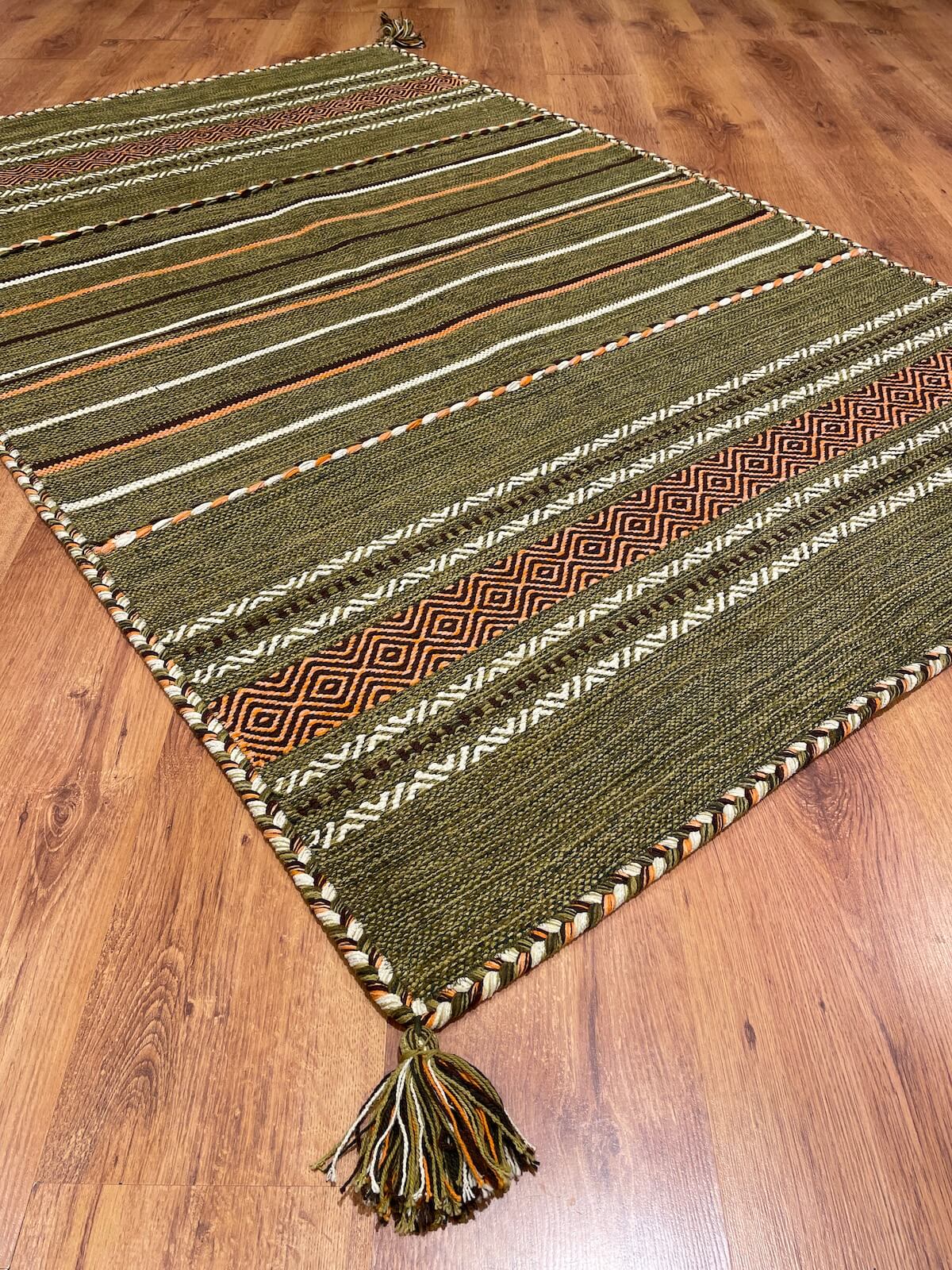 Iskandinav Kilim 03 Green – 120X180 by Camel Carpet