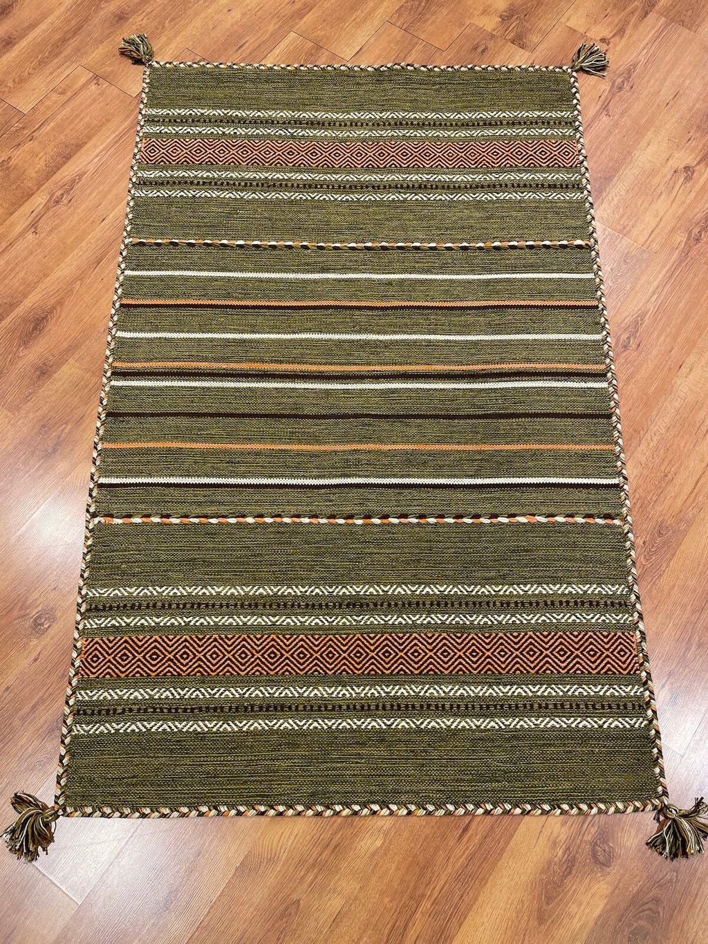 Iskandinav Kilim 03 Green – 120X180 by Camel Carpet