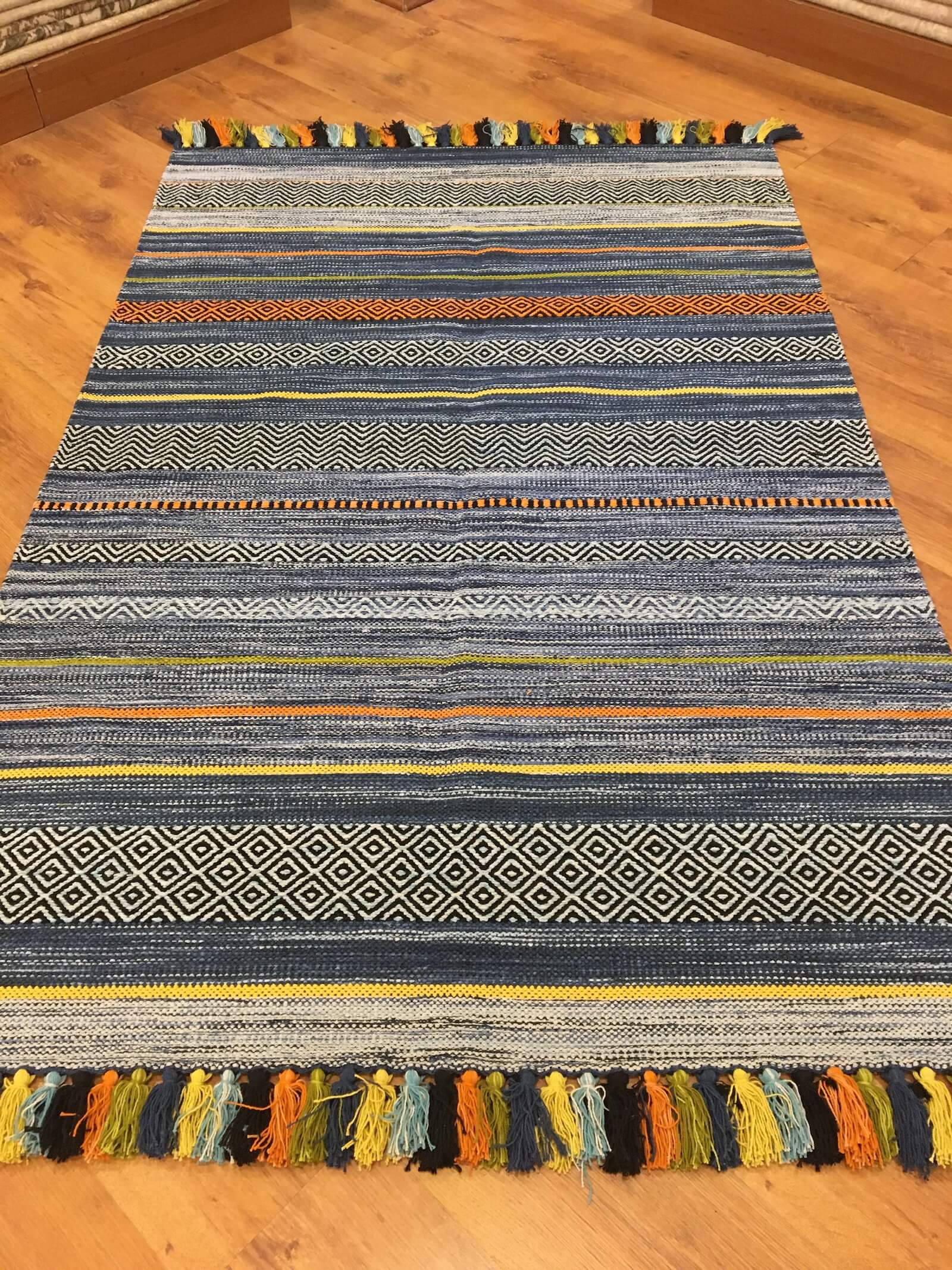 Iskandinav Kilim 02 Acik Blue – 120X180 by Camel Carpet