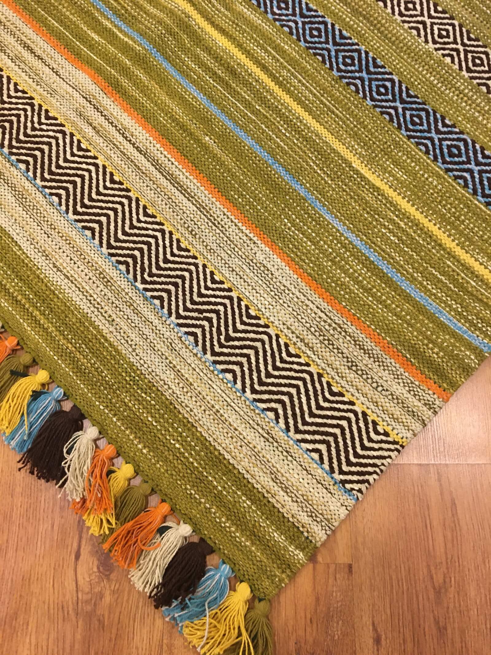 Iskandinav Kilim 02 Green – 120X180 by Camel Carpet