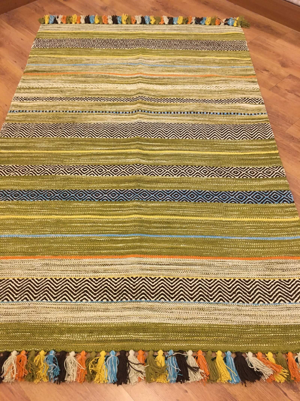 Iskandinav Kilim 02 Green – 120X180 by Camel Carpet