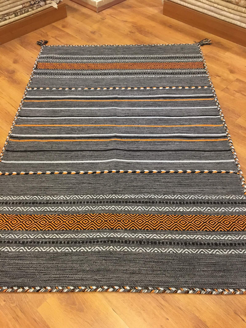 Iskandinav Kilim 03 Koyu Gray – 120X180 by Camel Carpet
