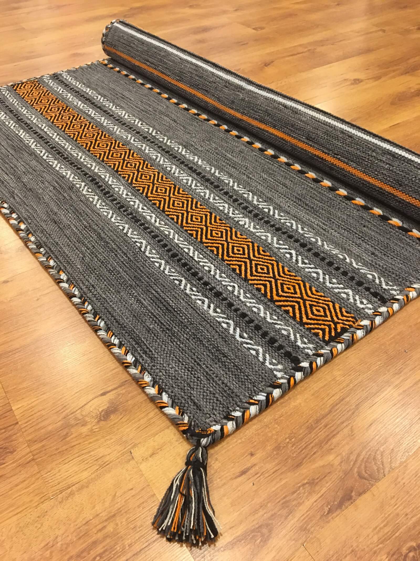 Iskandinav Kilim 03 Koyu Gray – 120X180 by Camel Carpet