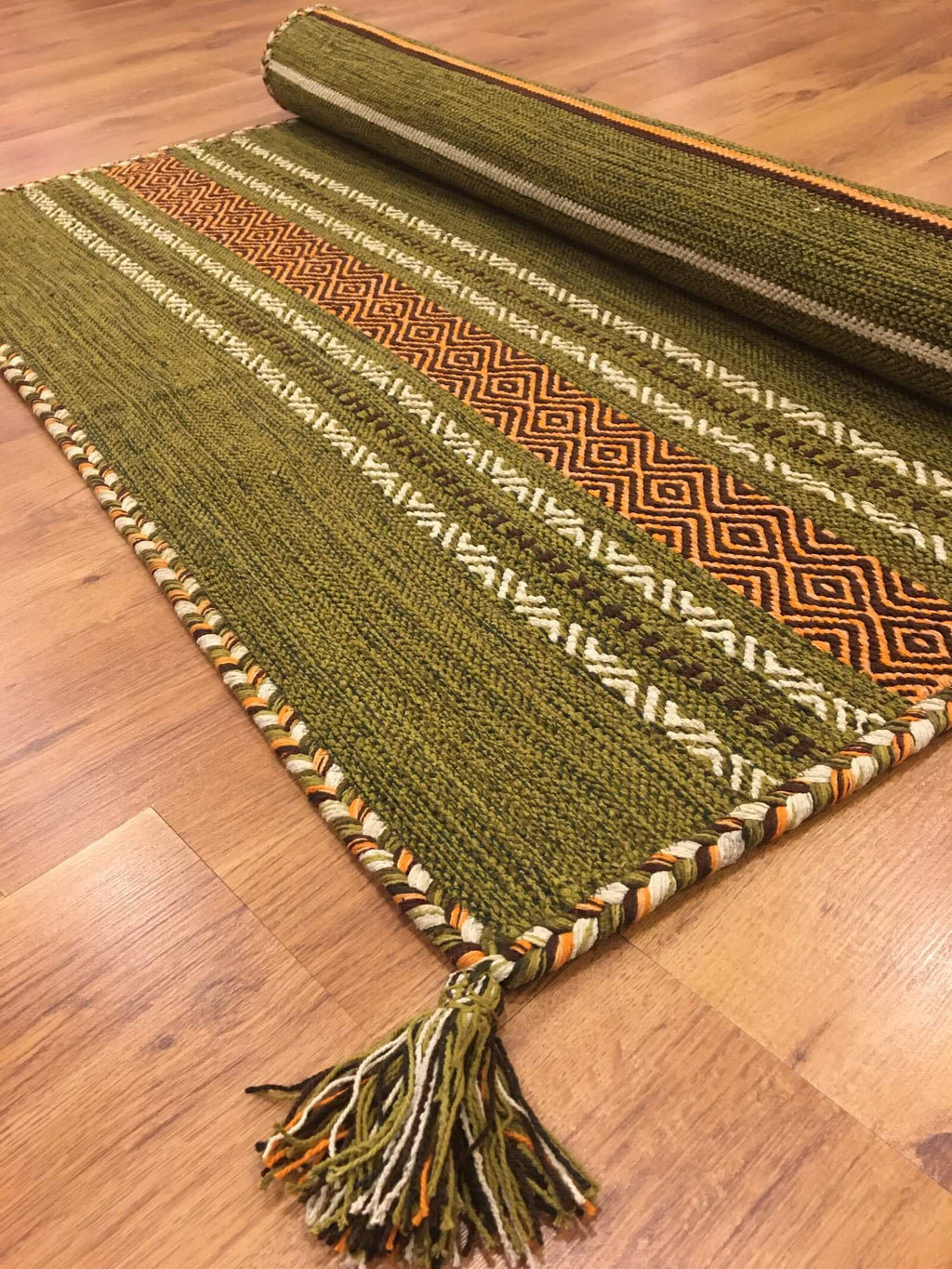 Iskandinav Kilim 03 Green – 120X180 by Camel Carpet