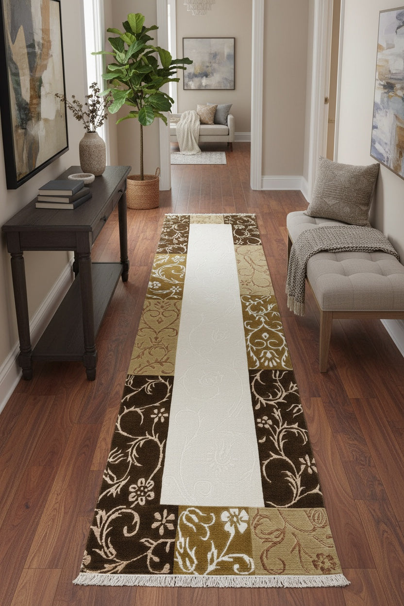 Kaftan Series Nepal Handwoven Runner Rug by Camel Carpet