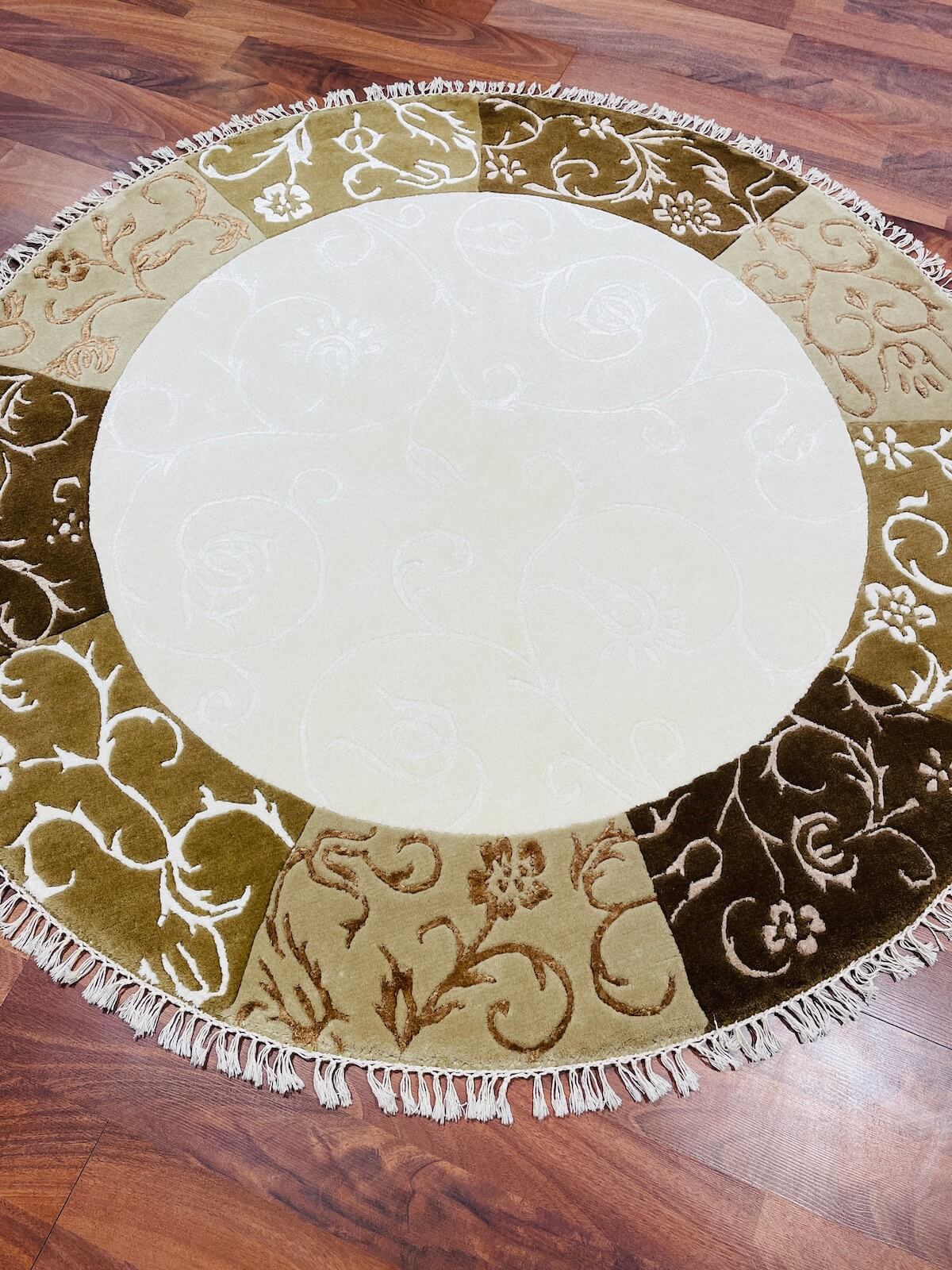 Kaftan Series Nepal Handwoven Round Rug by Camel Carpet