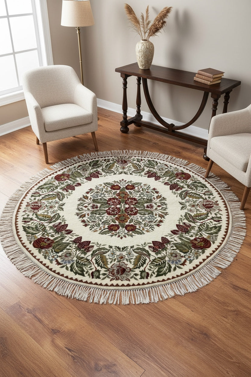 Karabag Handwoven Round Rug – 153X153 by Camel Carpet
