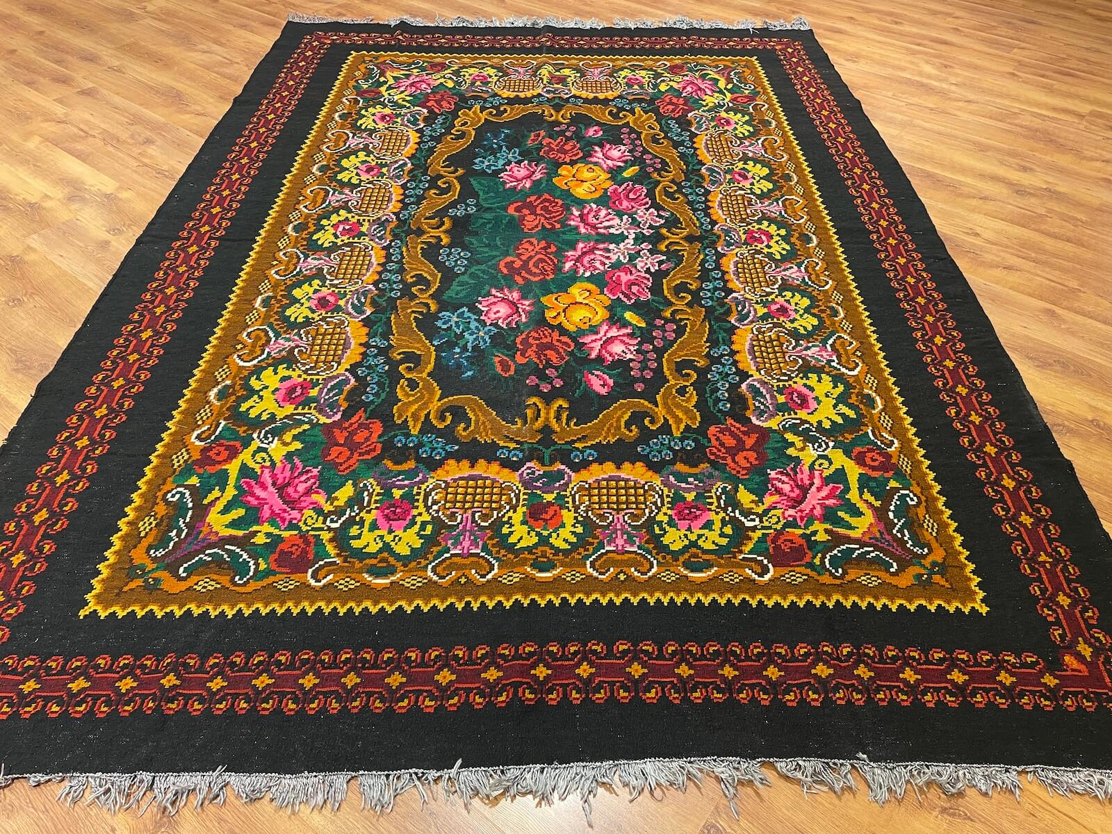 Original Eski Karabag Handwoven Kilim – 257X363 by Camel Carpet