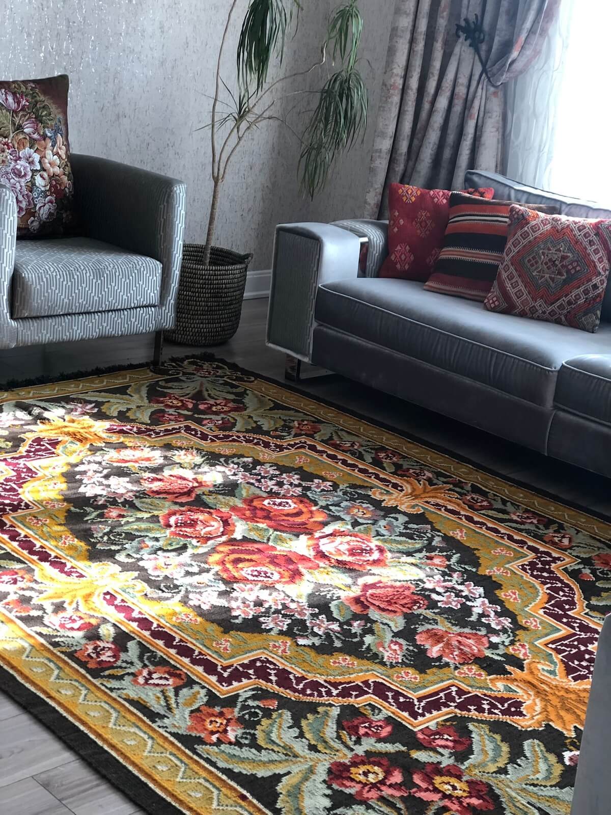 Original Eski Karabag Handwoven Kilim by Camel Carpet