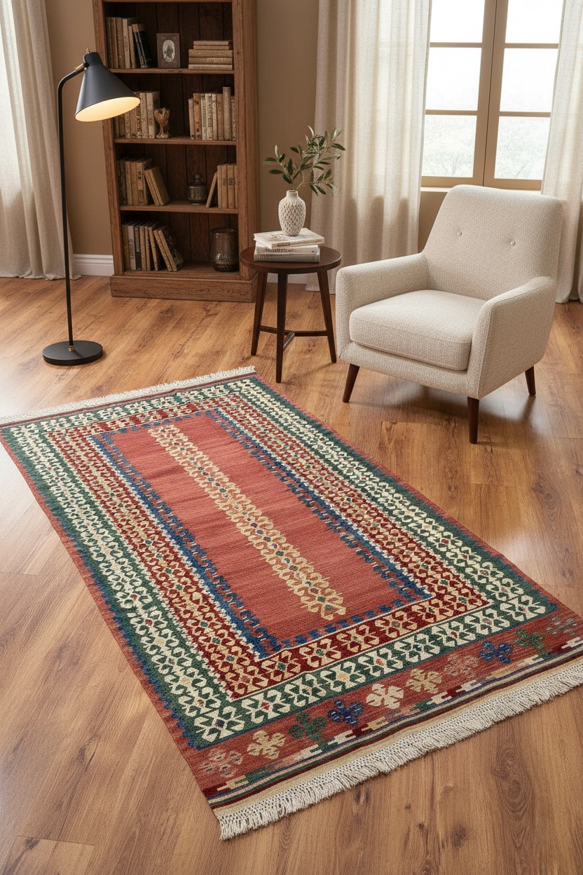 Kirmen Handwoven Kilim – 030884 by Camel Carpet