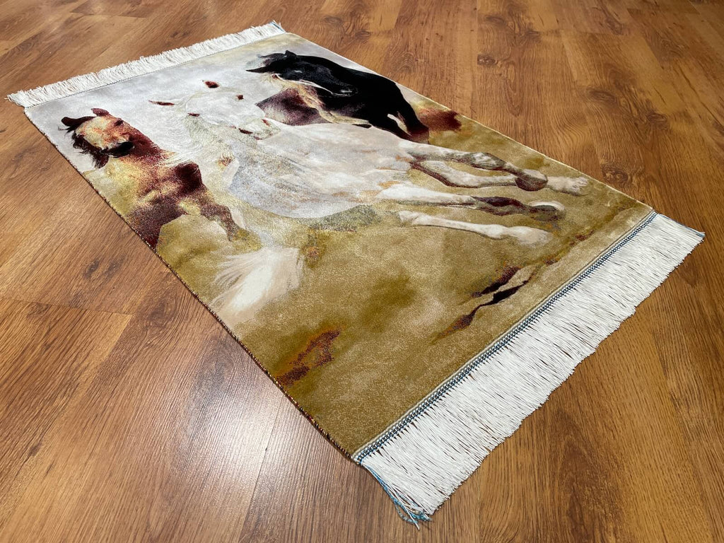 Kosan At Patterned Tablo Bamboo Rug by Camel Carpet