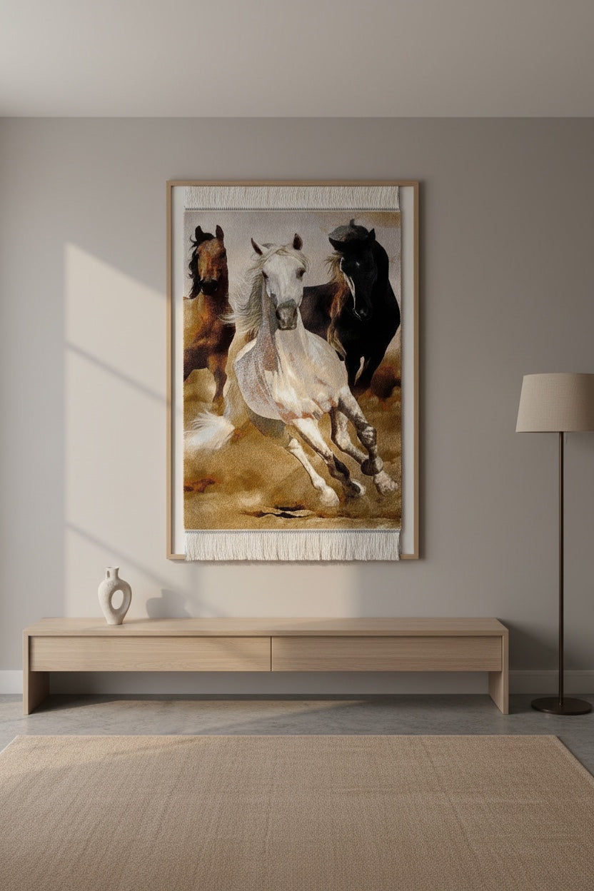 Kosan At Patterned Tablo Bamboo Rug by Camel Carpet