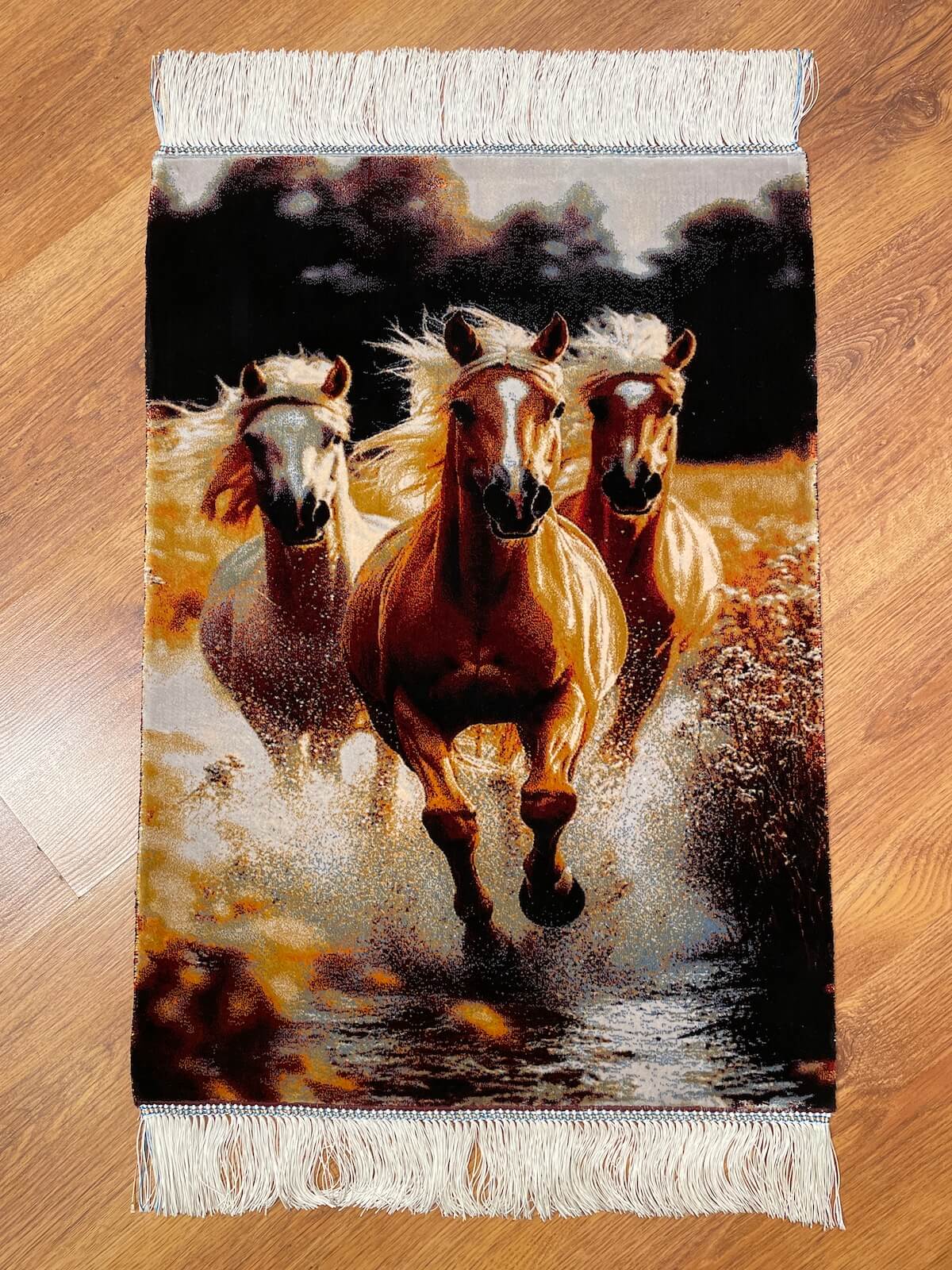 Kosan At Patterned Tablo Bamboo Rug by Camel Carpet