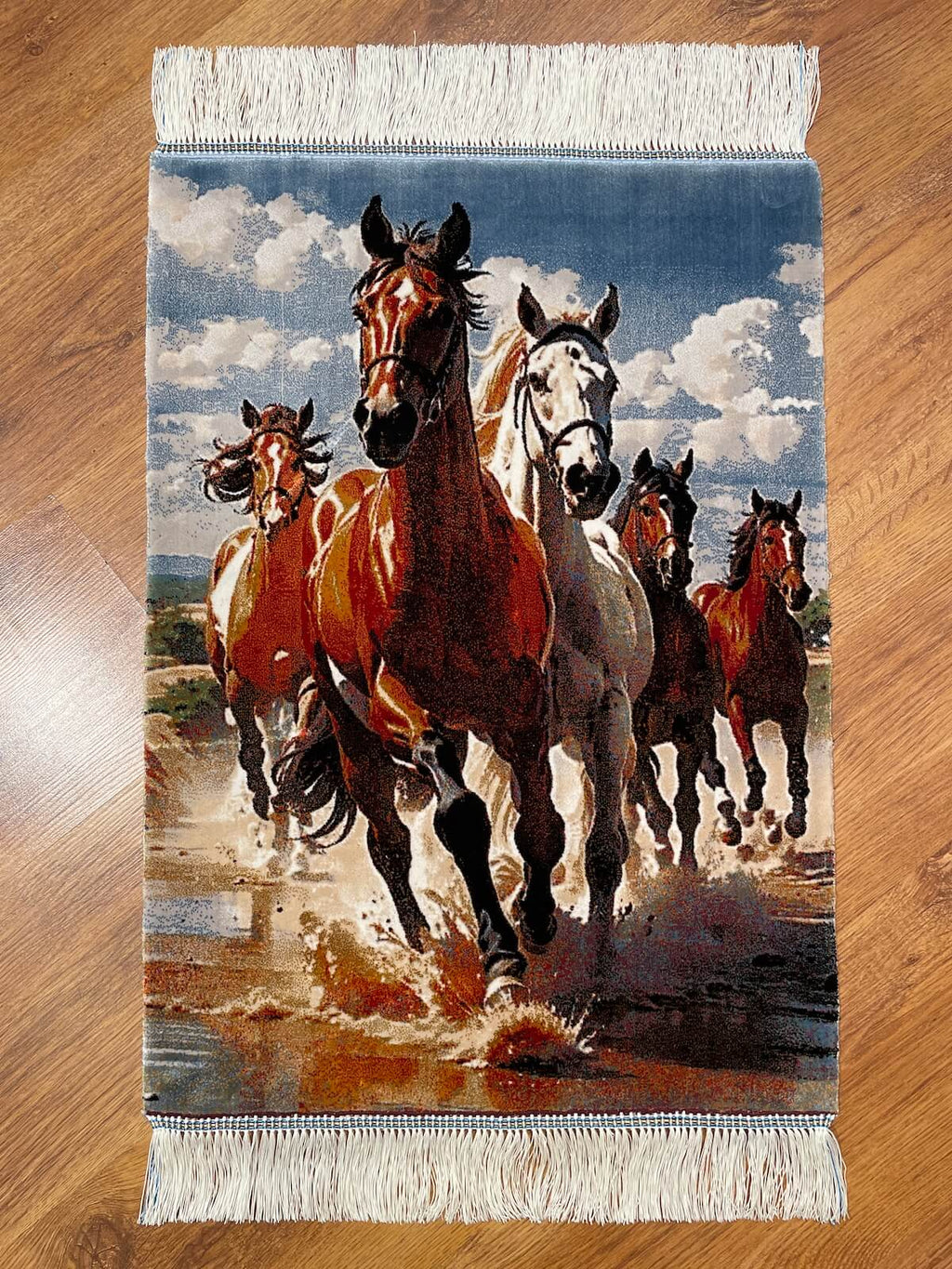 Kosan At Patterned Tablo Bamboo Rug by Camel Carpet