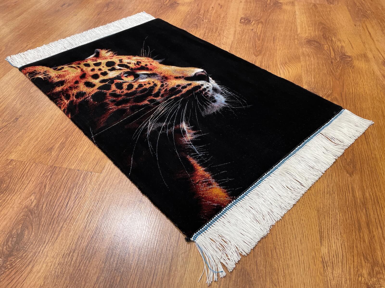 Leopar Patterned Tablo Bamboo Rug by Camel Carpet