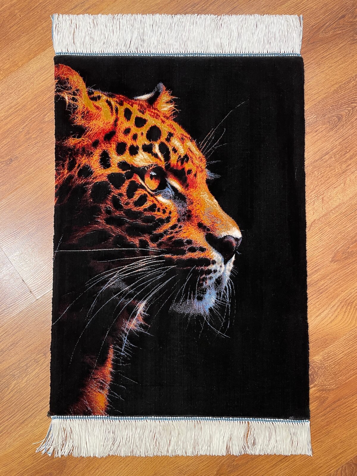 Leopar Patterned Tablo Bamboo Rug by Camel Carpet