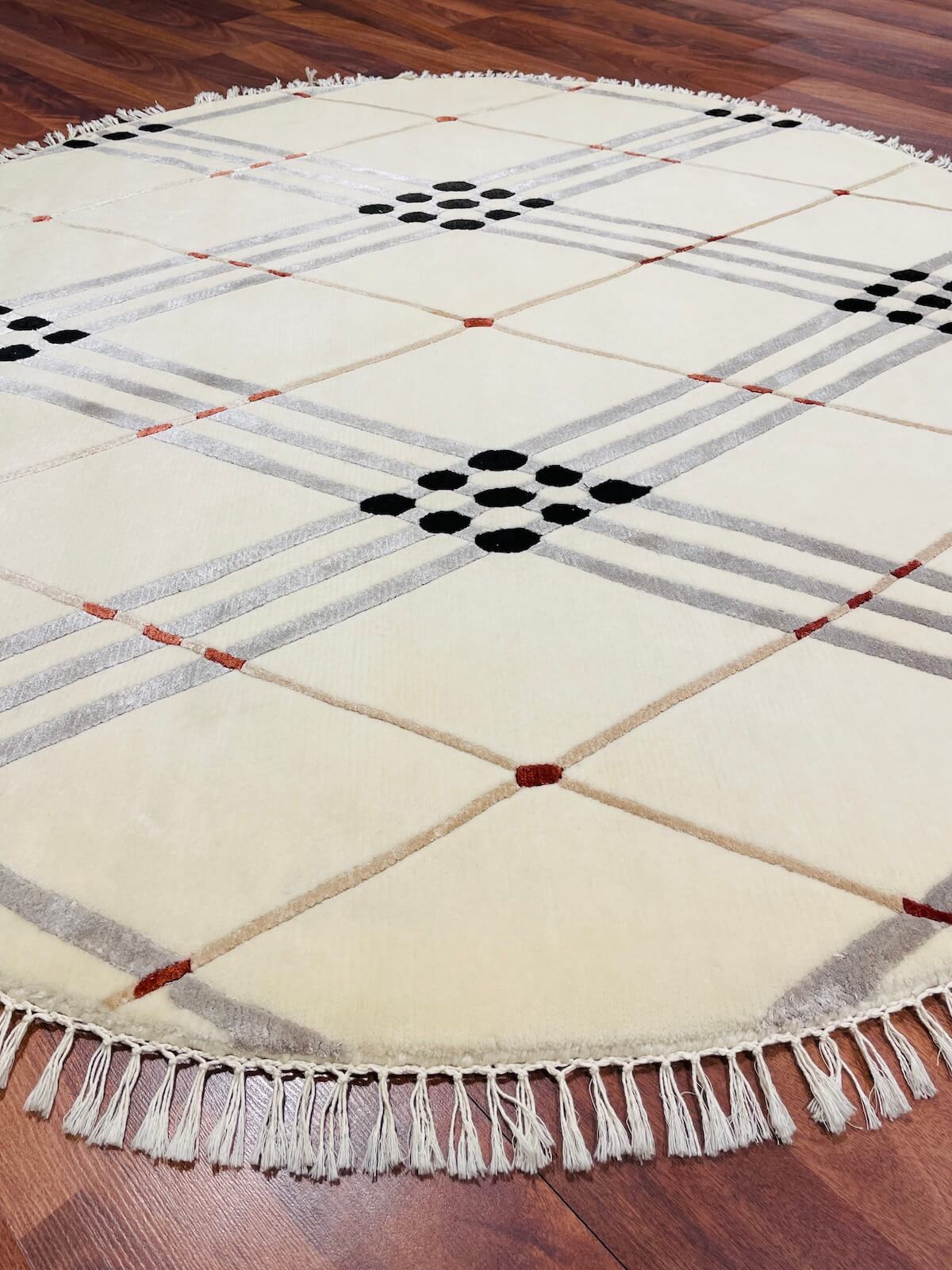 London Series Nepal Handwoven Round Rug by Camel Carpet