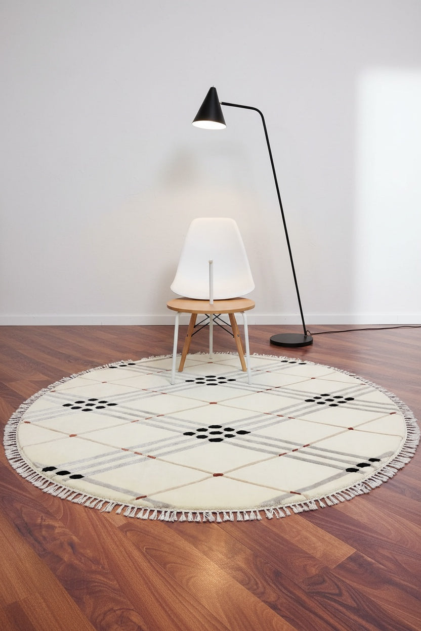 London Series Nepal Handwoven Round Rug by Camel Carpet