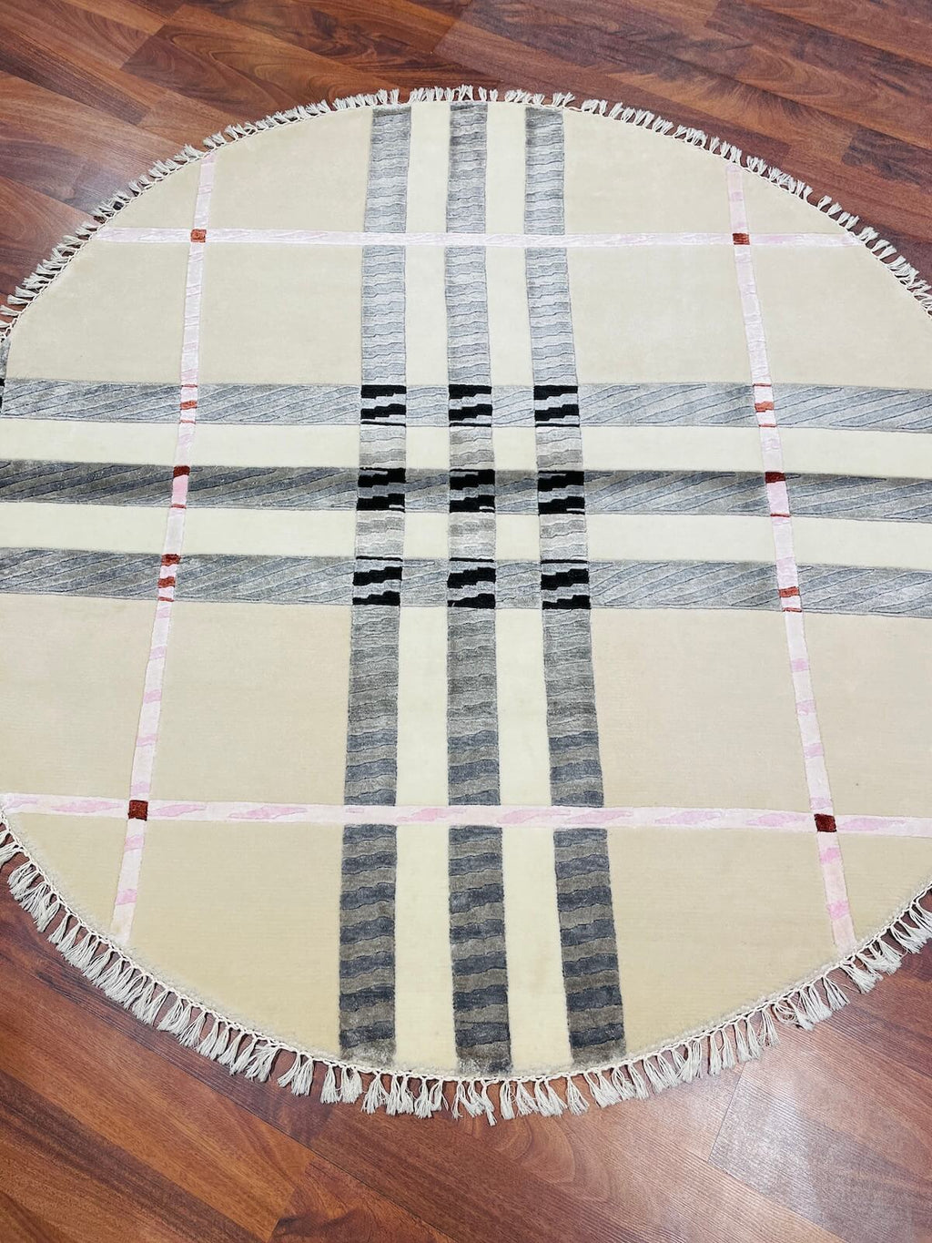 London Series Nepal Handwoven Round Rug by Camel Carpet