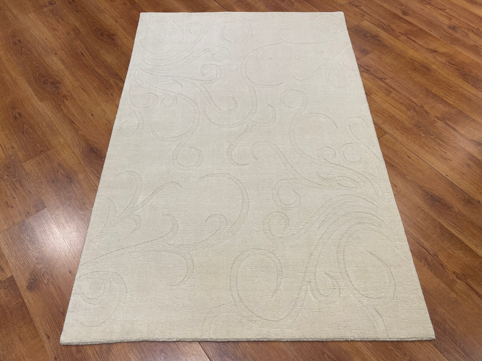 Lori Handwoven Cream Wool Rug by Camel Carpet