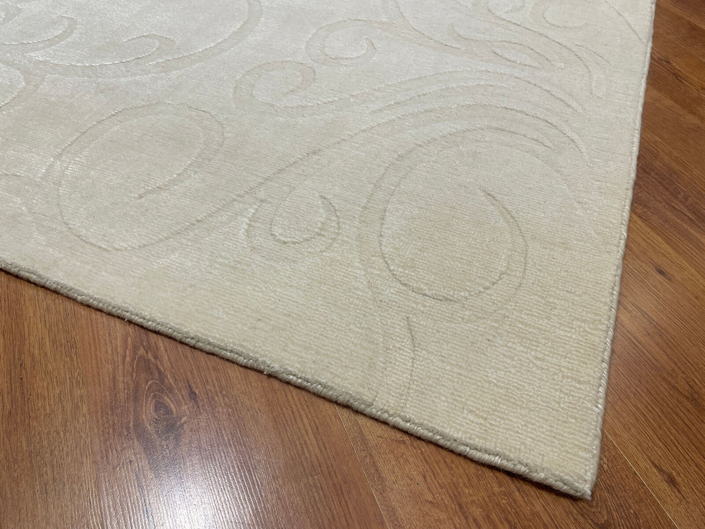 Lori Handwoven Cream Wool Rug by Camel Carpet