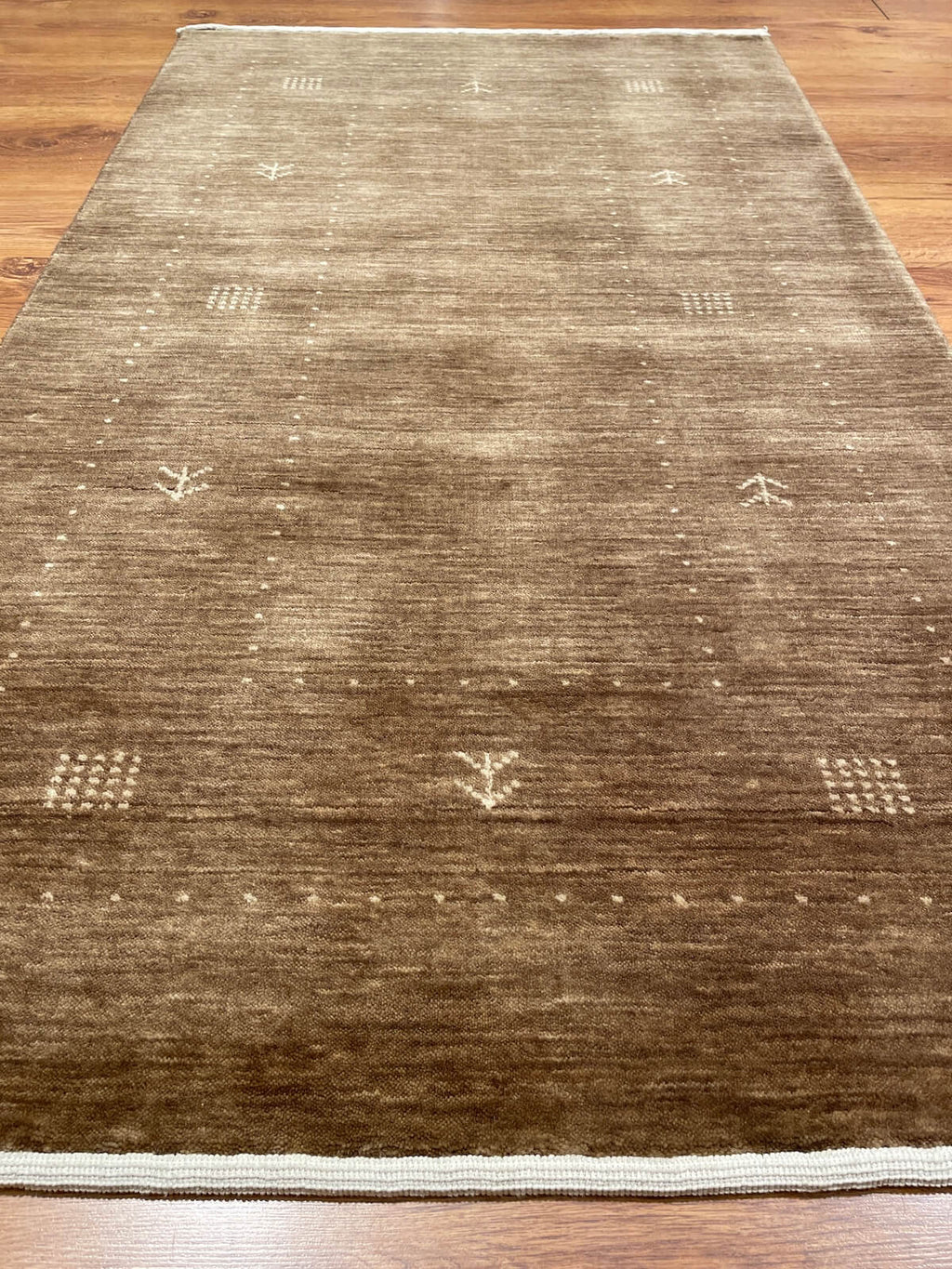 Lori Handwoven Brown Wool Rug – 063907 by Camel Carpet